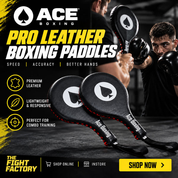 Ace Fight Gear Paddles & Sticks Ace Elite Boxing Leather Punch Paddles