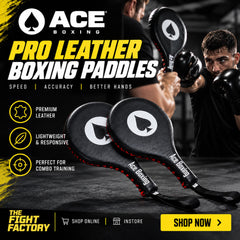 Ace Fight Gear Paddles & Sticks Ace Elite Boxing Leather Punch Paddles