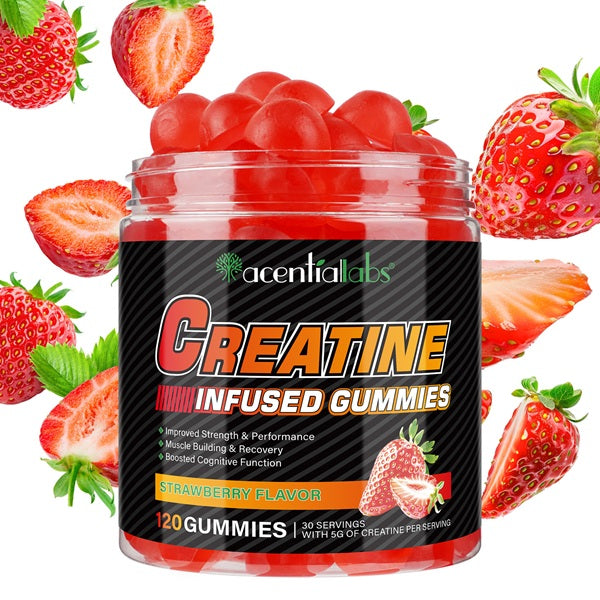 Acentiallabs Supplements Acentiallabs Creatine Infused Strawberry Gummies