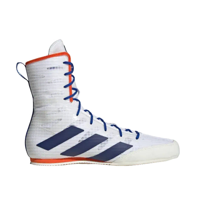 Adidas Box Hog 4 Boxing Boots - White/Royal Blue