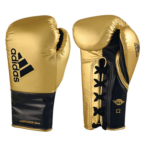 Adidas Boxing Gloves Lace Up 12oz / White/Black/Silver Adidas Adipower 500 Pro Lace Boxing Gloves