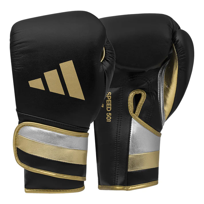 Adidas Adispeed 501 Pro Boxing Gloves - Black/Gold