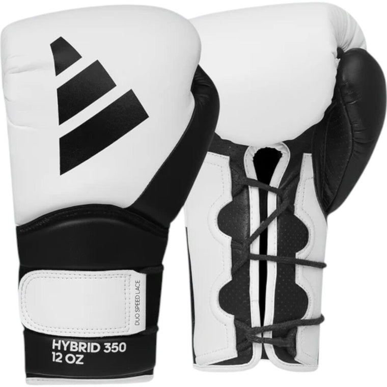 Adidas Hybrid 350 Training Boxing Gloves - White/Black