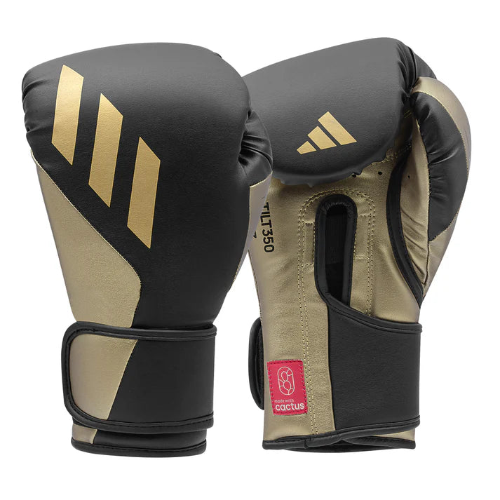Adidas Speed Tilt 350 Strap Boxing Gloves - Black/Gold