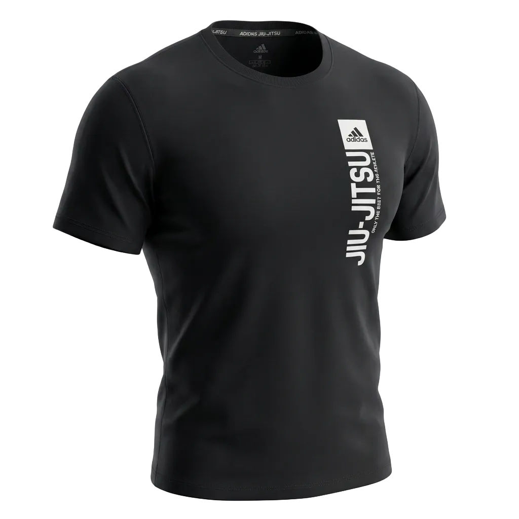 Adidas Boxing T Shirts Adidas Vertical Jiu Jitsu T-Shirt - Black/White