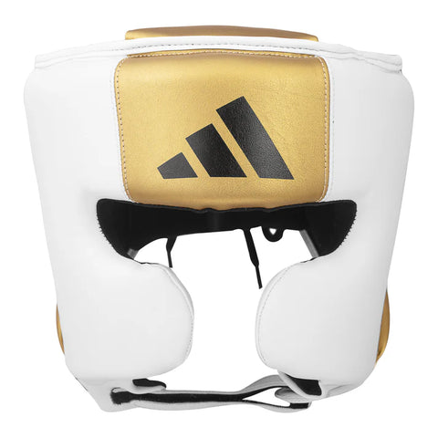 Adidas Speed Pro Boxing Head Guard - White/Gold