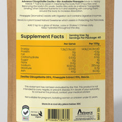 Advanced Nutrition Supplements Advance Clinoptilolite Zeolite Powder + Bio-Available Pineapple