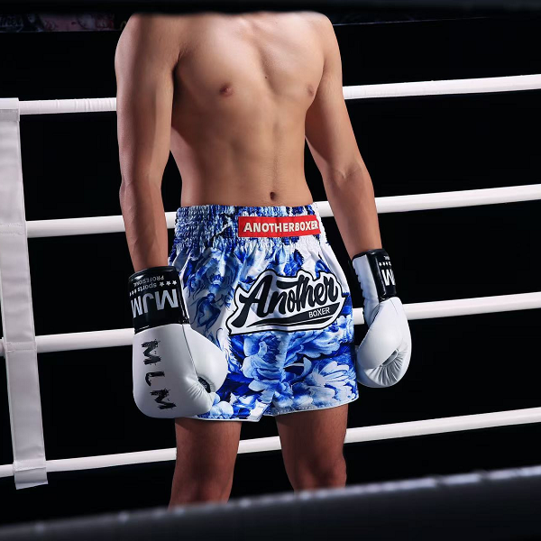 Another Boxer Muay Thai Shorts Another Boxer Blue Roses Muay Thai Shorts