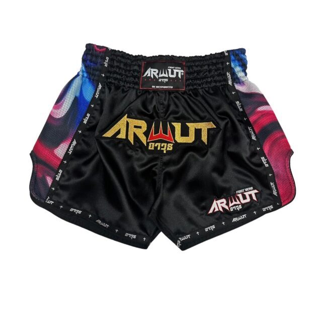 Arwut Retro Muay Thai Shorts Illusion Black/Red
