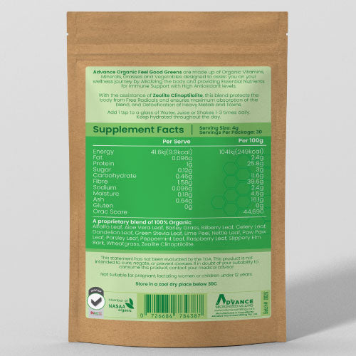 Advance Organic Feel Good Greens + Clinoptilolite Zeolite
