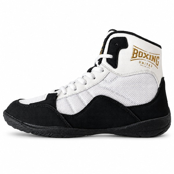 Boxing United Boxing Boots Boxing United PowerStep Boxing Shoes White Black Gold