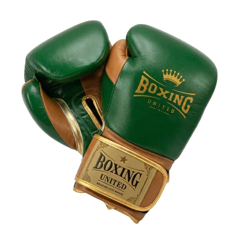 Boxing United Mexican Lujo Range Velcro Gloves - Green