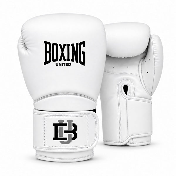 Boxing United Old School Boxing Gloves White