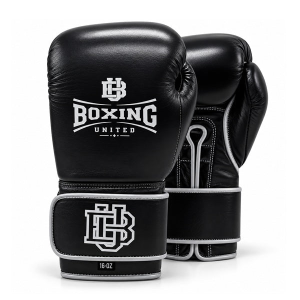 Boxing United Pro Leather Boxing Gloves Black