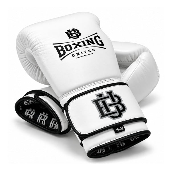 Boxing United Boxing Gloves Boxing United Pro Leather Boxing Gloves White