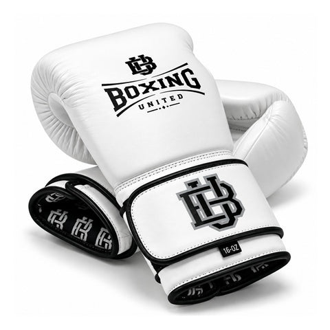 Boxing United Boxing Gloves Boxing United Pro Leather Boxing Gloves White