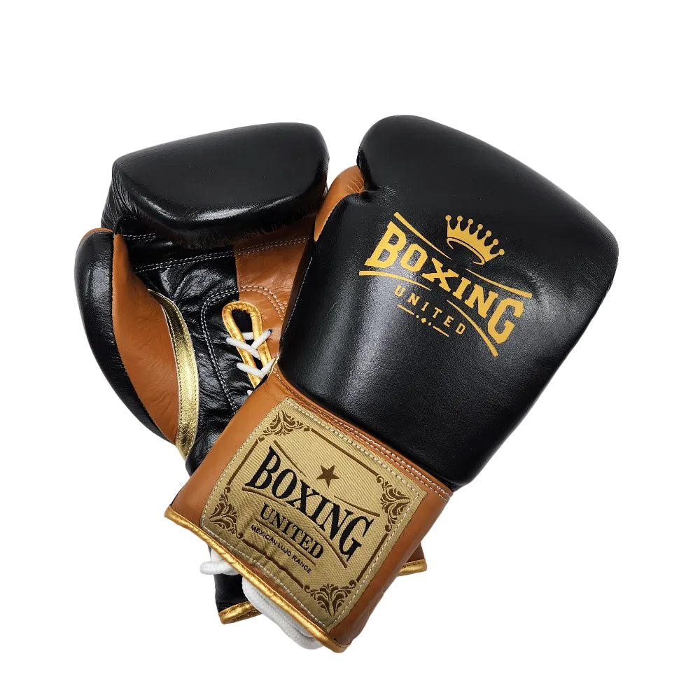 Boxing United Boxing Gloves Lace Up Black / 12oz Boxing United Mexican Lujo Range Lace Up Gloves