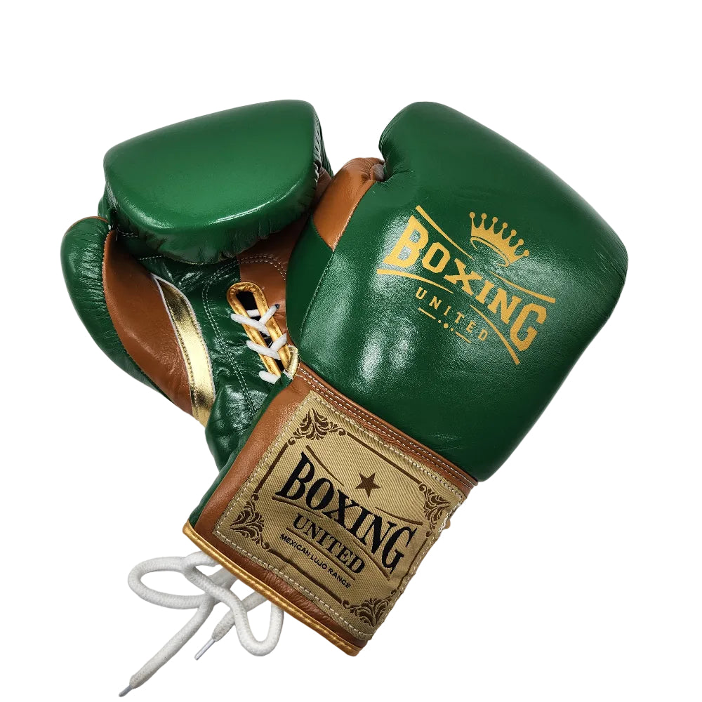 Boxing United Boxing Gloves Lace Up Green / 12oz Boxing United Mexican Lujo Range Lace Up Gloves
