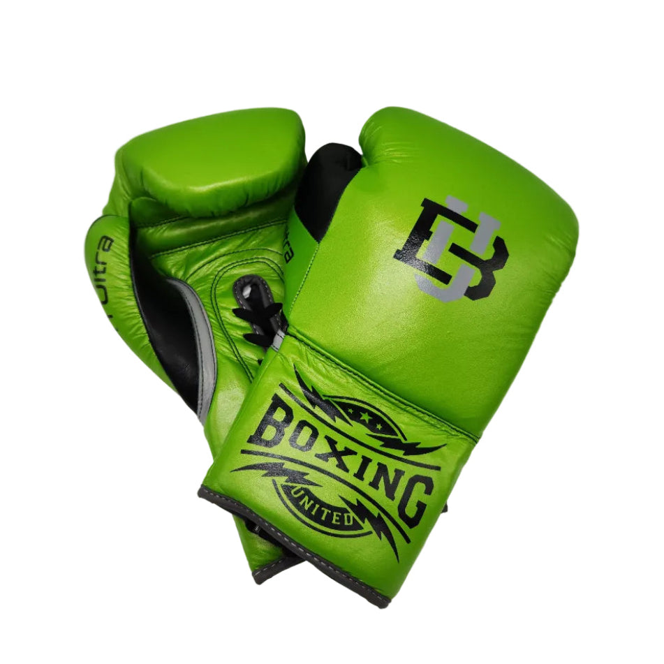 Boxing United Boxing Gloves Lace Up Neon Green / 12oz Boxing United Neon Ultra Lace Up Gloves