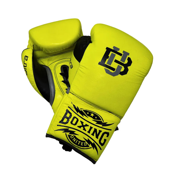 Boxing United Boxing Gloves Lace Up Neon Yellow / 12oz Boxing United Neon Ultra Lace Up Gloves