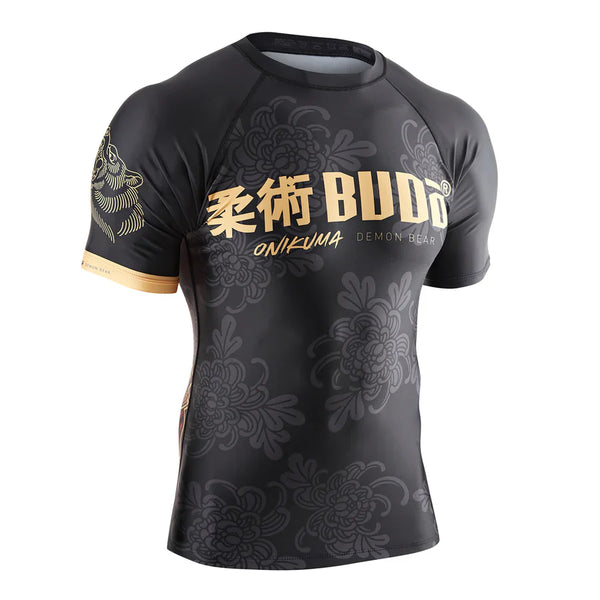 Budo Budo Onikuma MMA BJJ Shorts + Shortsleeve Rashguard Combo - Black