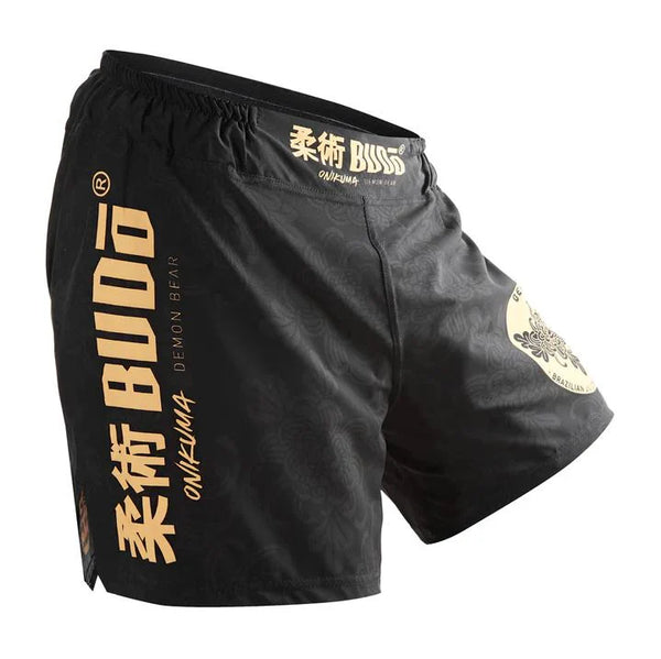 Budo Budo Onikuma MMA BJJ Shorts + Shortsleeve Rashguard Combo - Black