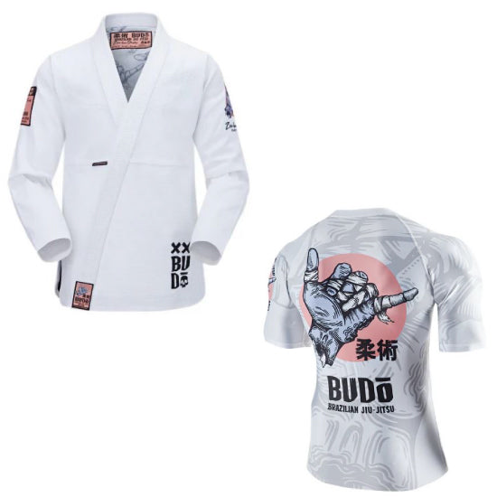 Budo Zombie Shaka BJJ Gi + Rashguard Combo - White