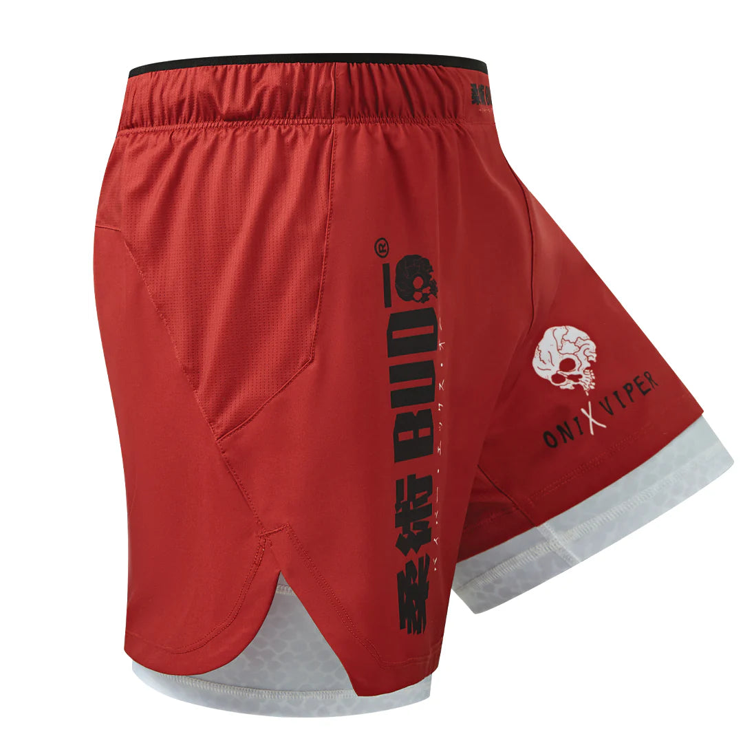 Budo MMA Shorts Budo ONI x VIPER 2-in-1 Shorts Red