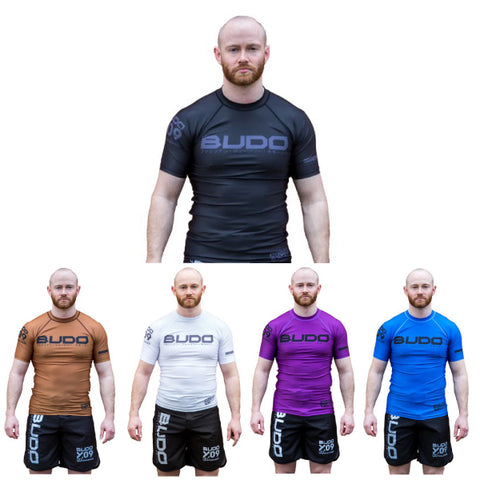 Cyber Ranked Short Sleeve Rash guards following IBJJF guidelines. Polyes...