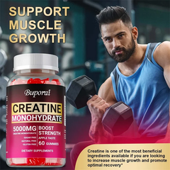 Buporai Supplements Buporai Monohydrate Creatine Gummies Apple 60