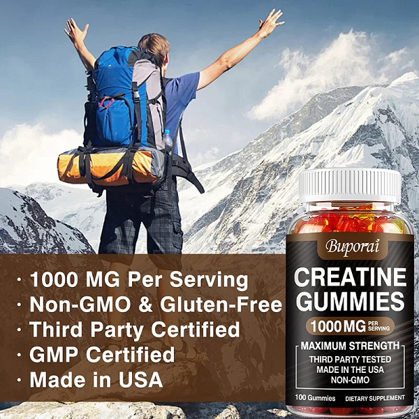Buporai Supplements Buporai Monohydrate Creatine Gummies Fruity 60