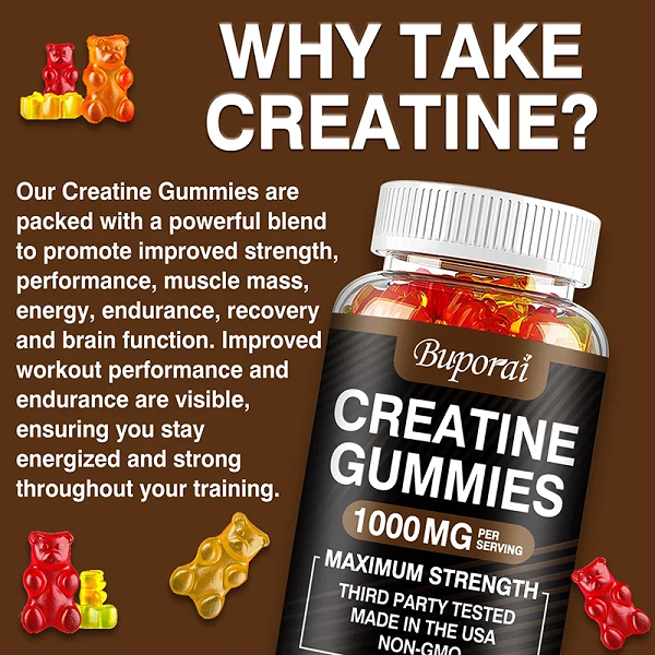 Buporai Supplements Buporai Monohydrate Creatine Gummies Fruity 60