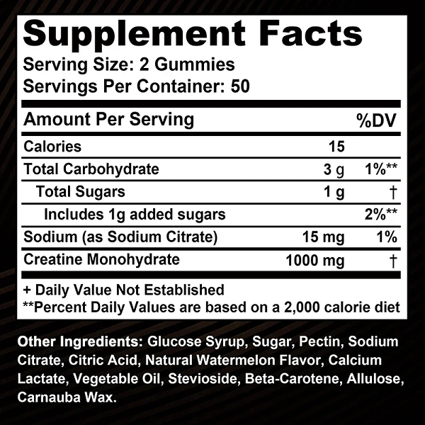 Buporai Supplements Buporai Monohydrate Creatine Gummies Fruity 60