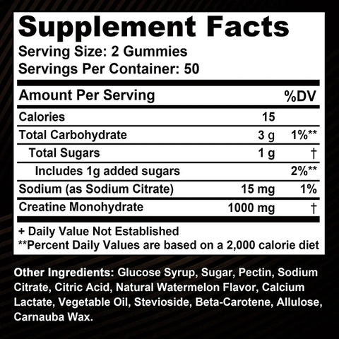 Buporai Supplements 3 Bottles Buporai Monohydrate Creatine Gummies Fruity 60