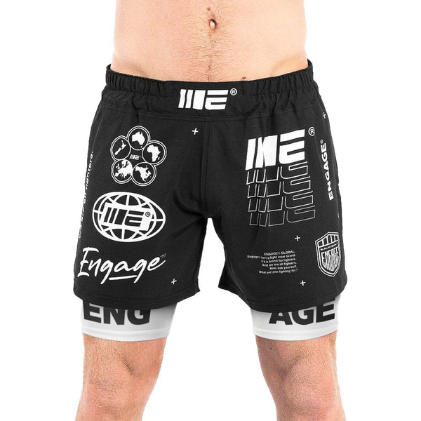 Engage Engage Billboard 2-in-1 Fight Shorts - Black