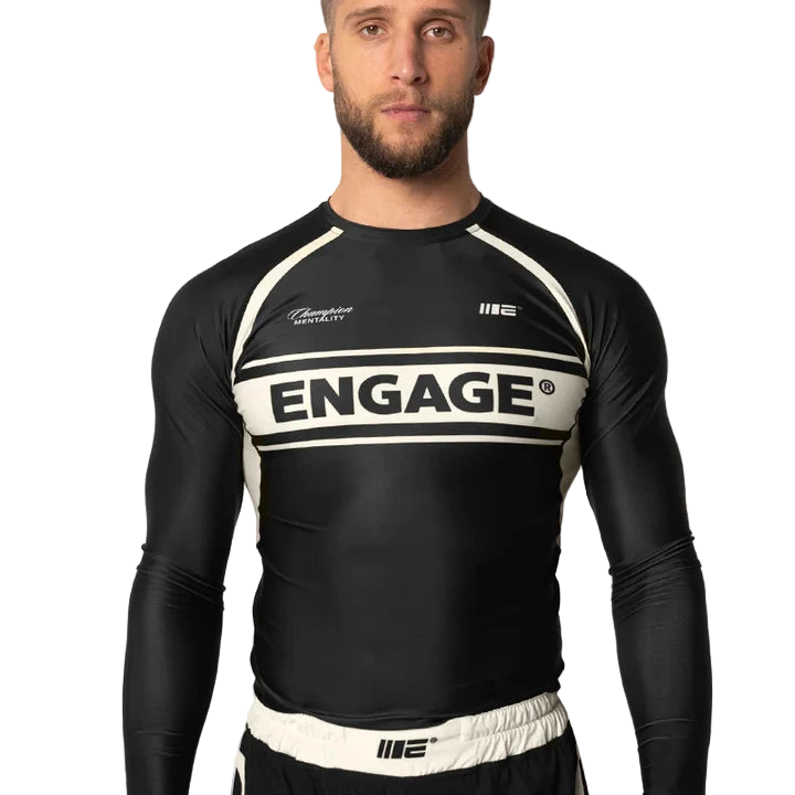 Engage Invictus Long Sleeve Rash Guard - Black