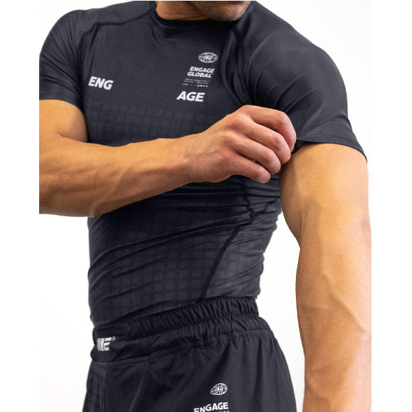 Engage Grid Tech Black Short Sleeve Rash Guard