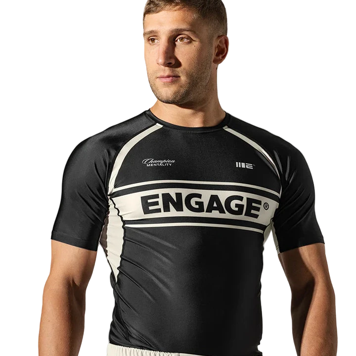 Engage Invictus Short Sleeve Rash Guard - Black