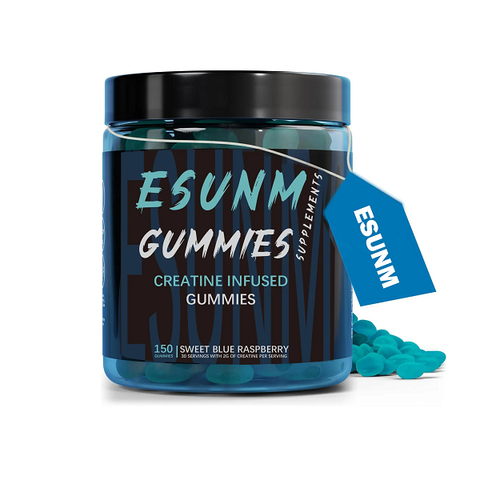 Esunm Supplements Creatine Sugar Free Gummies Blue Raspberry 150