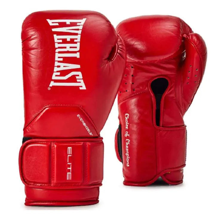 Everlast Boxing Gloves Everlast Elite Pro Leather Training Boxing Gloves - Red
