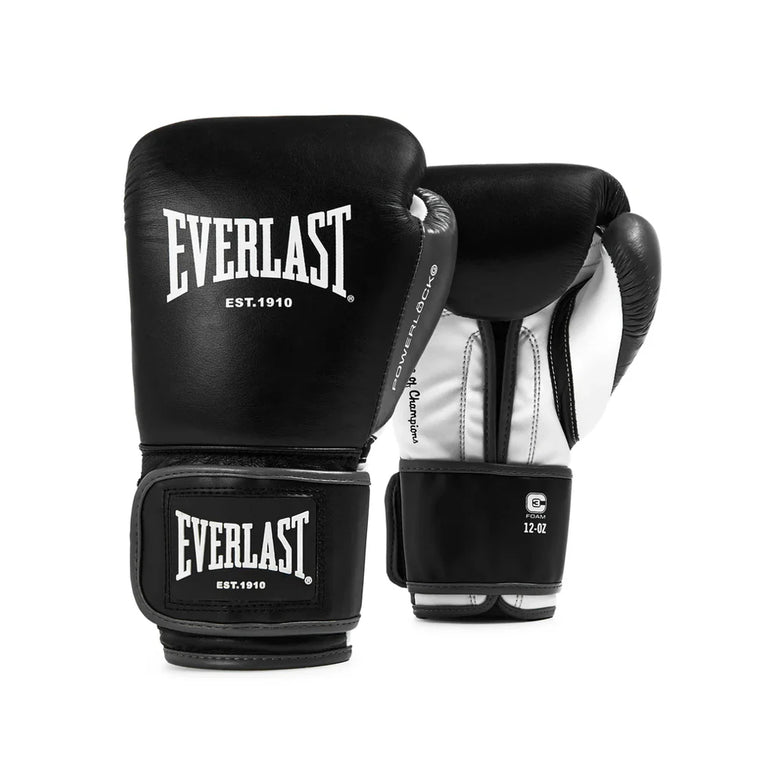 Everlast Powerlock OG Advanced Boxing Gloves - Black/White/Grey