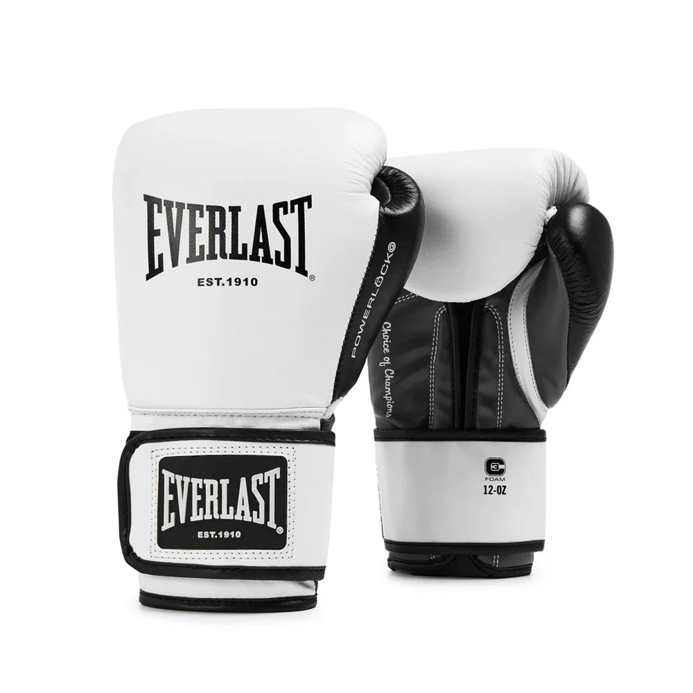 Everlast Boxing Gloves Everlast Powerlock OG Advanced Boxing Gloves - White/Black/Grey