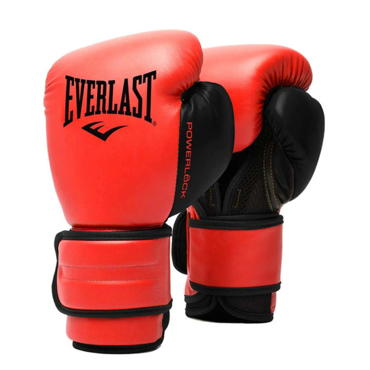 Everlast Pro Powerlock2 Leather Training Gloves - Red/Black