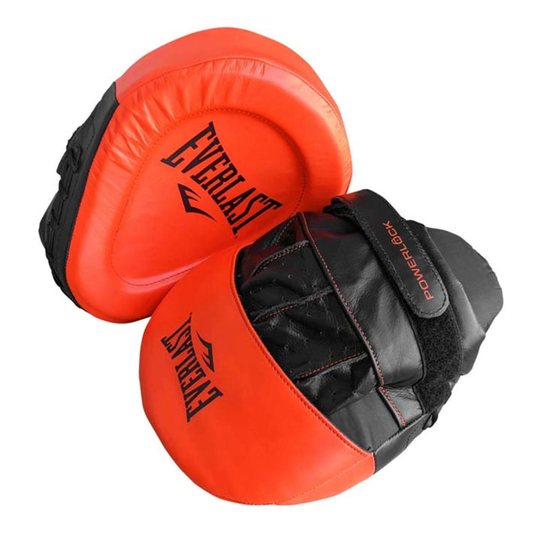 Everlast Pro Powerlock Leather Boxing Focus Mitts - Red/Black