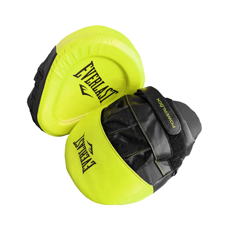 Everlast Pro Powerlock Leather Boxing Focus Mitts - Yellow/Black