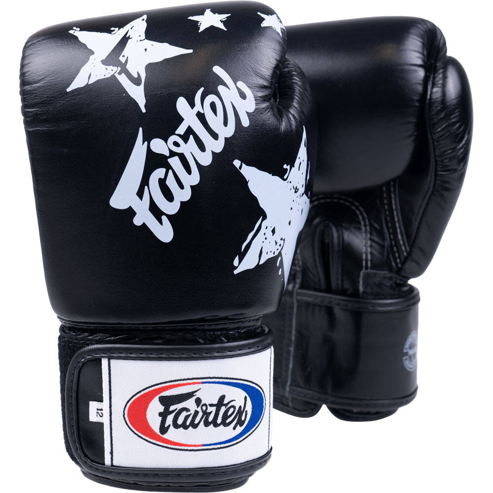 Fairtex Boxing Gloves FAIRTEX Nation Print Boxing Gloves BGV1 - Black