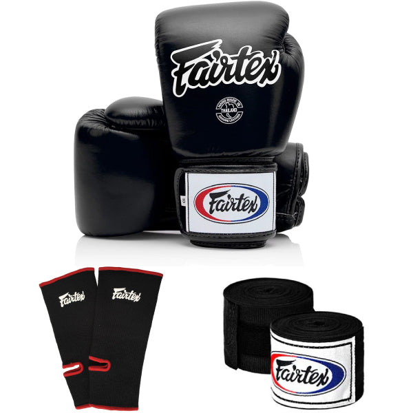 Fairtex BGV1 Boxing Gloves + HW2 Handwrap + AS1 Ankle Supports Combo