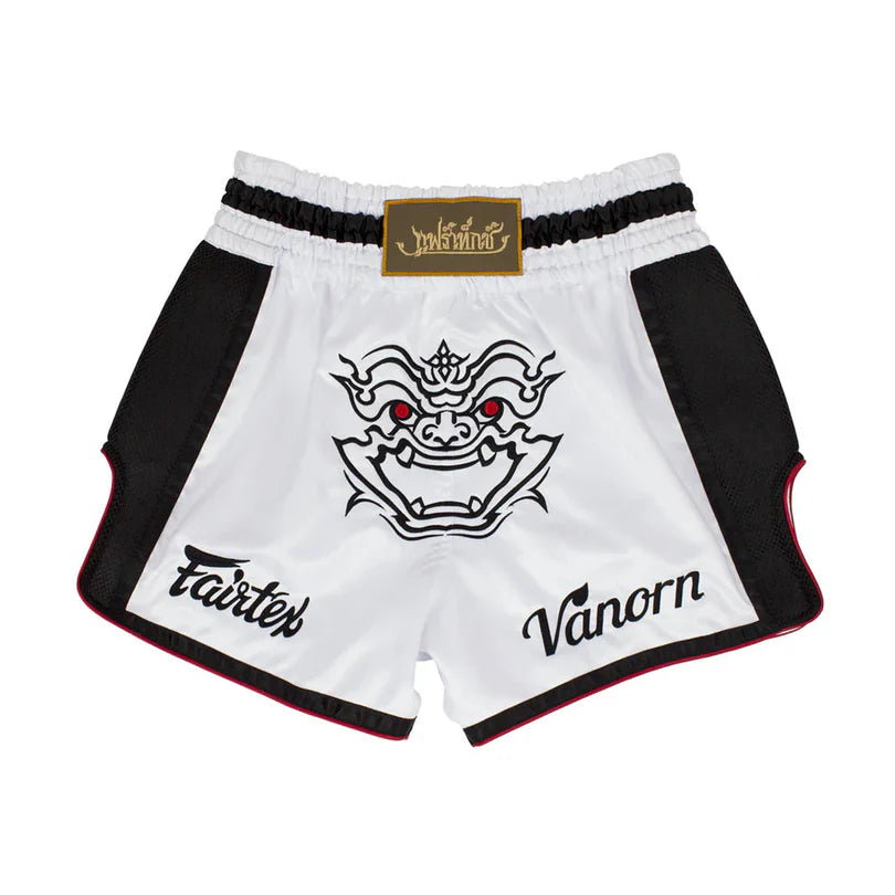 Fairtex Muay Thai Shorts Fairtex Slim Cut Muay Thai Shorts White Vanorn BS1712