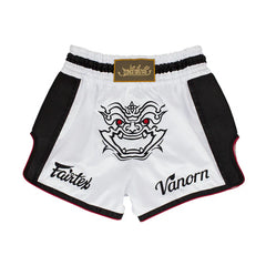 Fairtex Muay Thai Shorts Fairtex Slim Cut Muay Thai Shorts White Vanorn BS1712