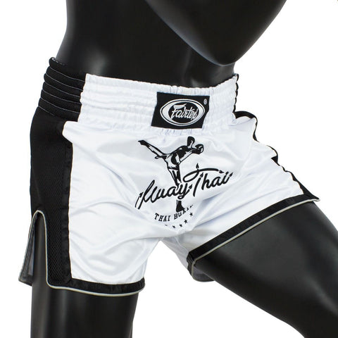 Fairtex Muay Thai Shorts Fairtex White Slim Cut Muay Thai Boxing Shorts BS1707